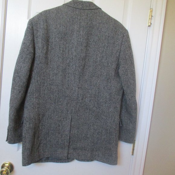 Harris Tweed Mens Vintage 2 Button Blazer Sport Coat Jacket Gray wool 42R - Picture 2 of 7